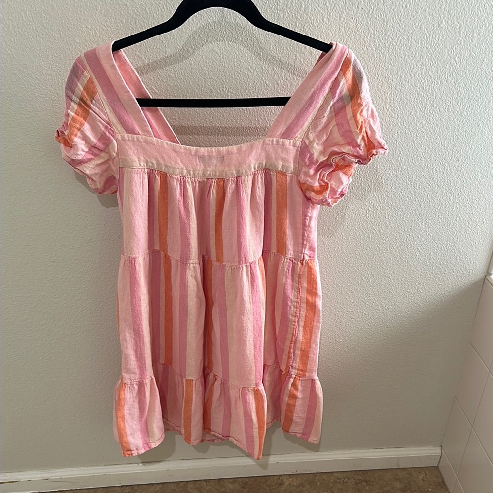 Rails Pink and Orange Striped Mini Dress